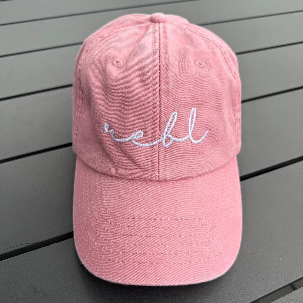 REBL 'OG Logo' Low Profile Cap in WASHED PINK