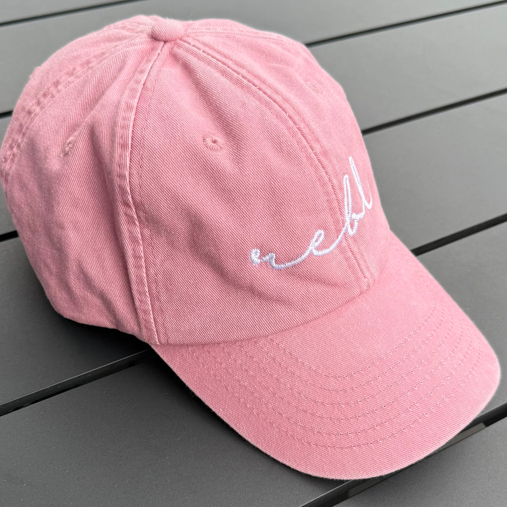 REBL 'OG Logo' Low Profile Cap in WASHED PINK