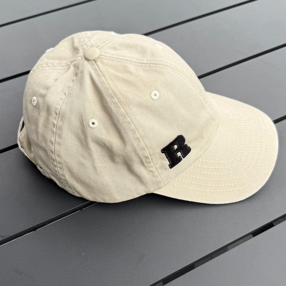 REBL 'University R Logo' Low Profile Cap in STONE