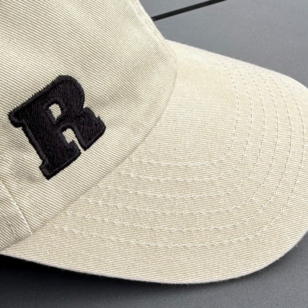 REBL 'University R Logo' Low Profile Cap in STONE
