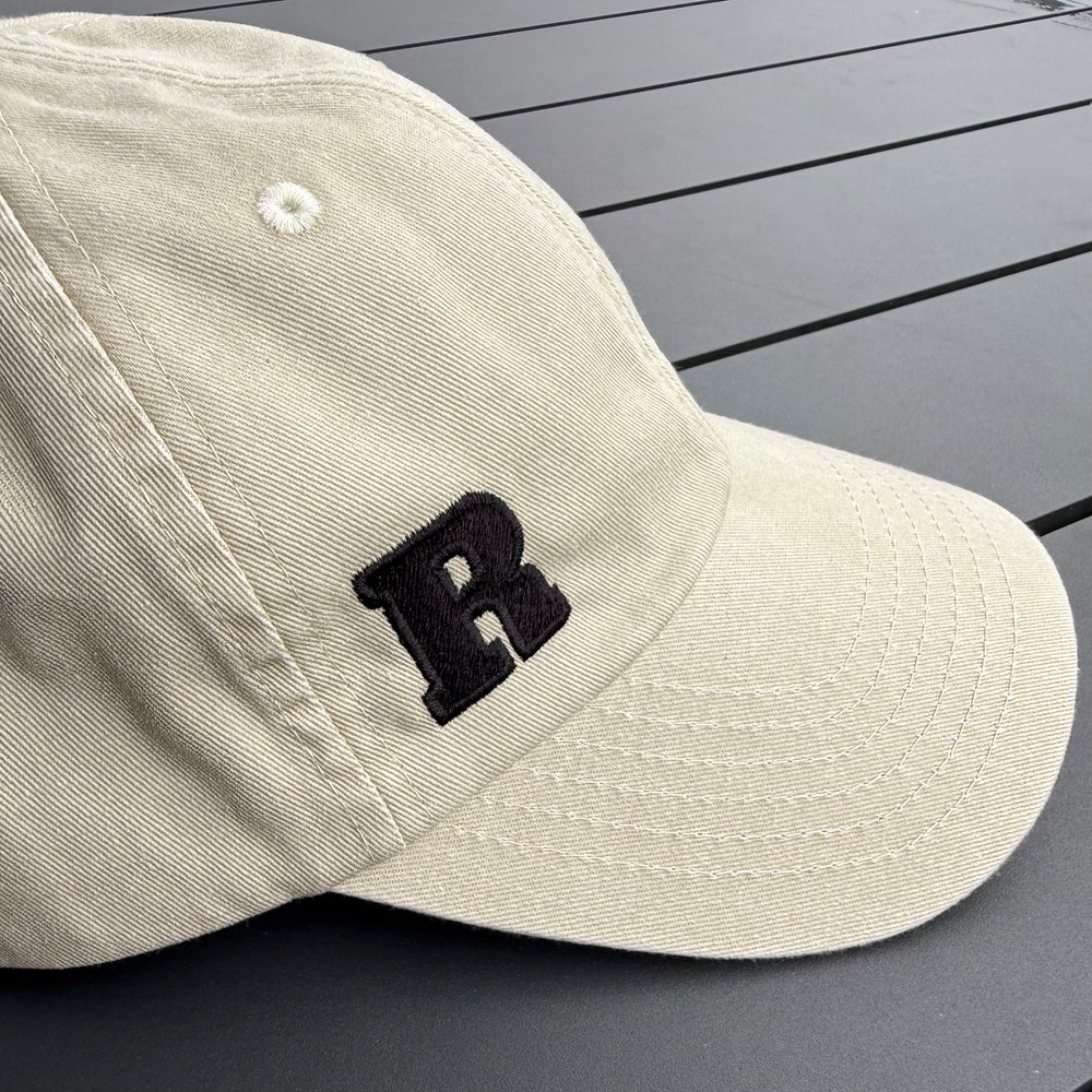 REBL 'University R Logo' Low Profile Cap in STONE