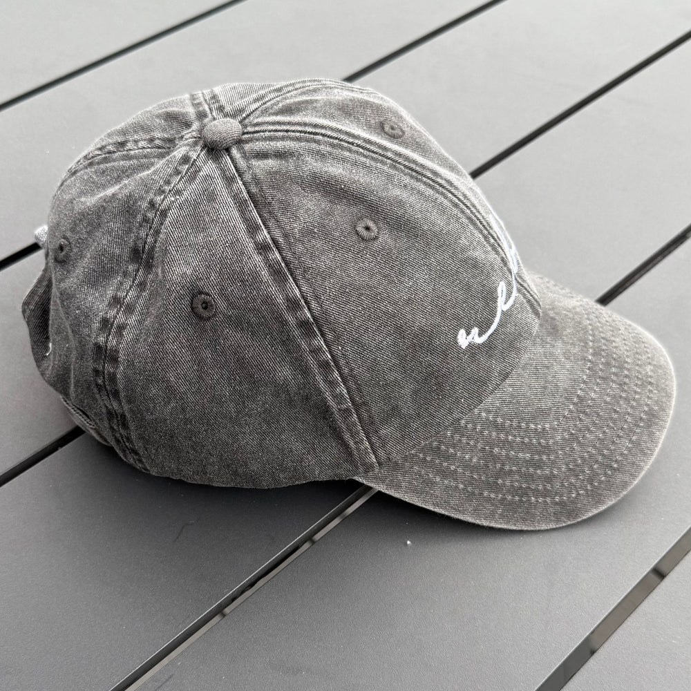 REBL 'OG Logo' Low Profile Cap in WASHED BLACK