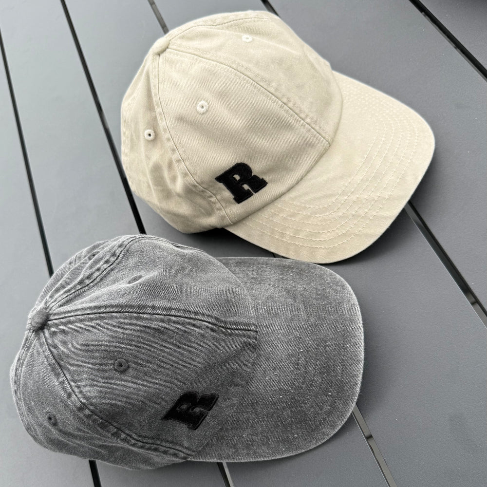 REBL 'University R Logo' Low Profile Cap in STONE