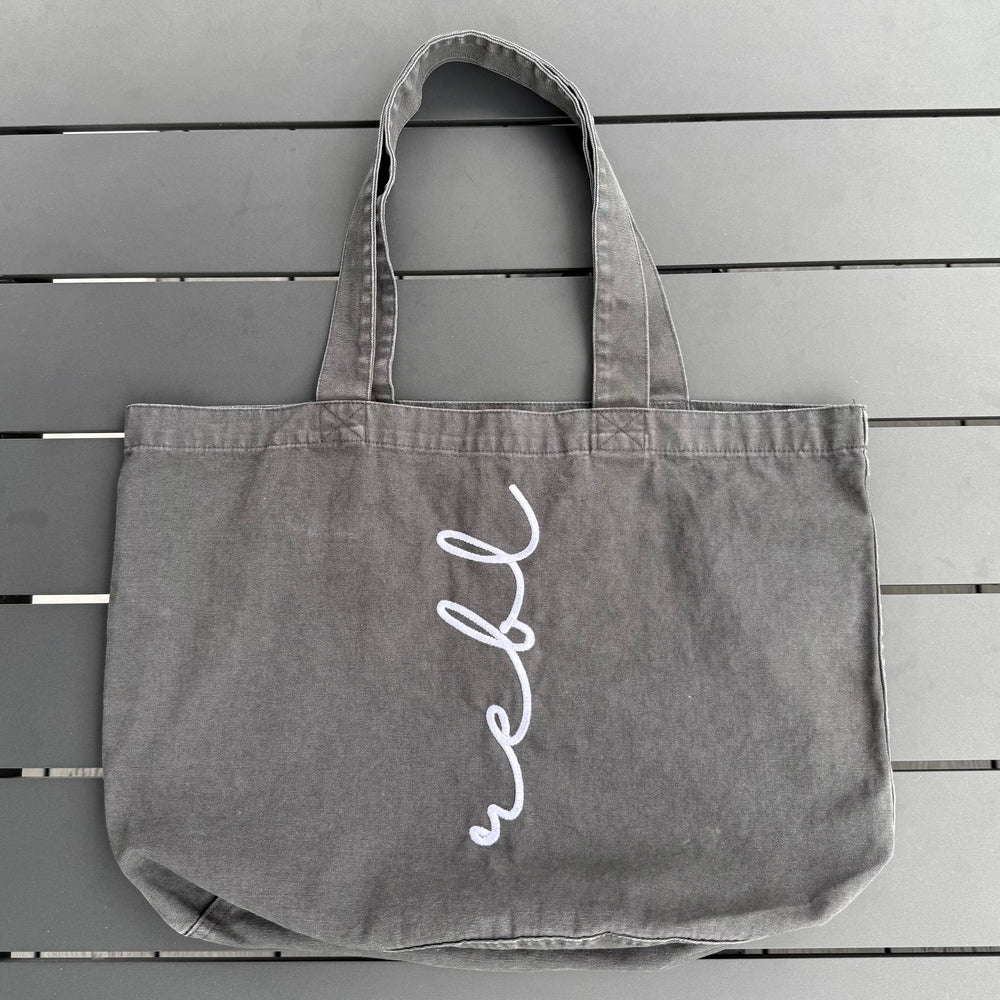 REBL 'OG Logo' TOTE BAG in WASHED BLACK