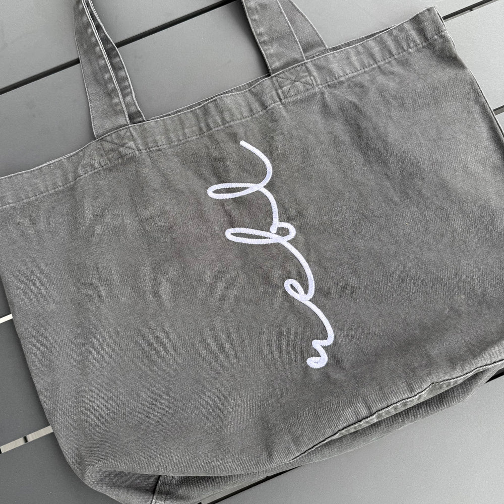 REBL 'OG Logo' TOTE BAG in WASHED BLACK