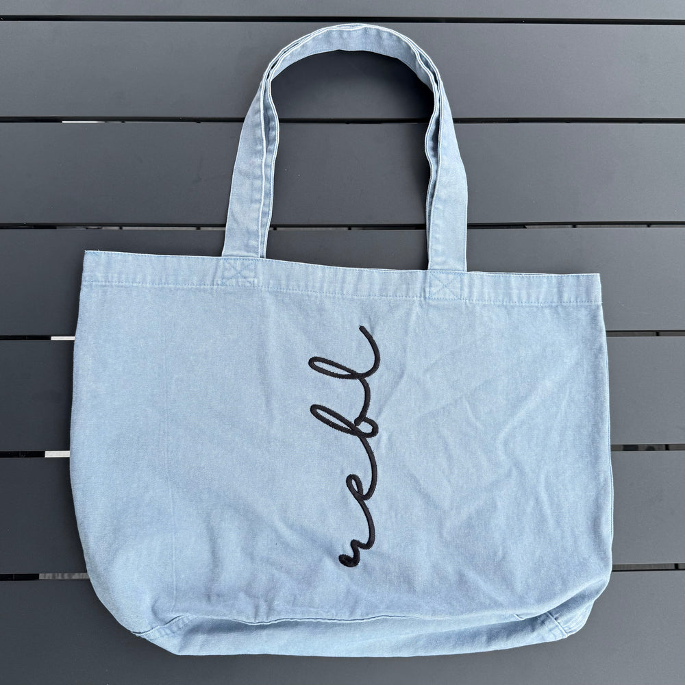 REBL 'OG Logo' TOTE BAG in WASHED BLUE