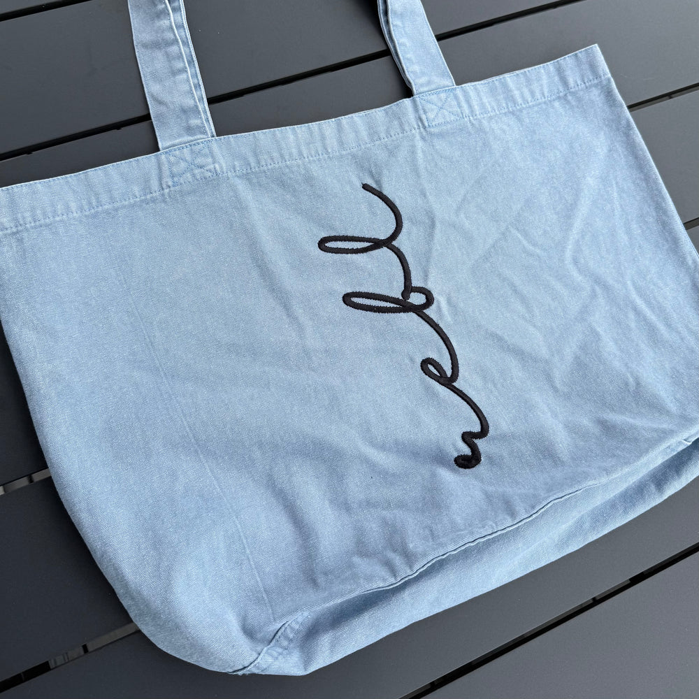 REBL 'OG Logo' TOTE BAG in WASHED BLUE