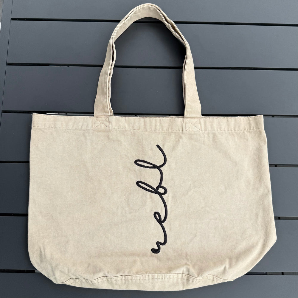 REBL 'OG Logo' TOTE BAG in STONE