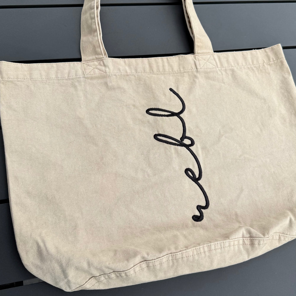 REBL 'OG Logo' TOTE BAG in STONE