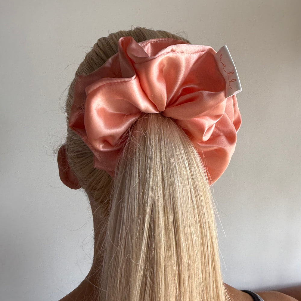 REBL Statement Silk Scrunchie in Apricot