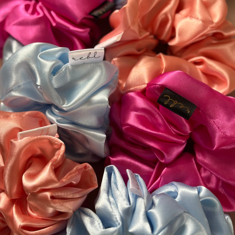 REBL Statement Silk Scrunchie in Apricot