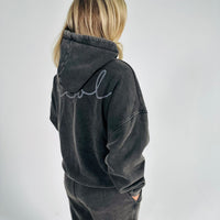 Load image into Gallery viewer, r.e.b.l Signature Blackened Pearl Acid Wash Luxe Hoodie
