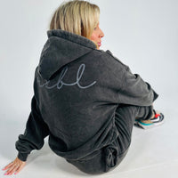 Load image into Gallery viewer, *** PRE ORDER ITEM *** r.e.b.l Signature Blackened Pearl Acid Wash Luxe Hoodie

