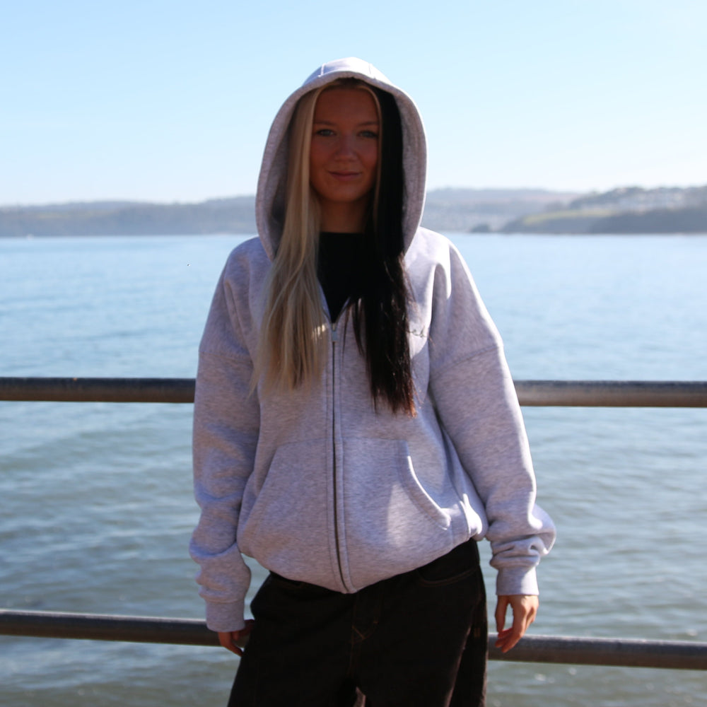 *** PRE ORDER ITEM *** r.e.b.l Signature Marl Grey Full Zip Luxe Hoodie