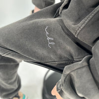 Load image into Gallery viewer, r.e.b.l Signature Blackened Pearl Acid Wash Joggers
