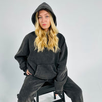 Load image into Gallery viewer, *** PRE ORDER ITEM *** r.e.b.l Signature Blackened Pearl Acid Wash Luxe Hoodie

