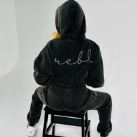 Load image into Gallery viewer, *** PRE ORDER ITEM *** r.e.b.l Signature Blackened Pearl Acid Wash Luxe Hoodie
