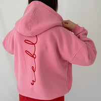 Load image into Gallery viewer, r.e.b.l Signature Bubblegum Pink Washed Full Zip Luxe Hoodie
