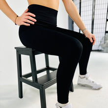 Load image into Gallery viewer, Luxe r.e.b.l High Waisted Ribbed Black Leggings
